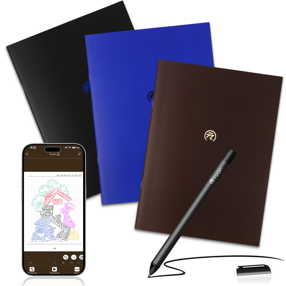 Sync Smart Notebook with Pen for Note Taking, Smartpen Writting Set A4