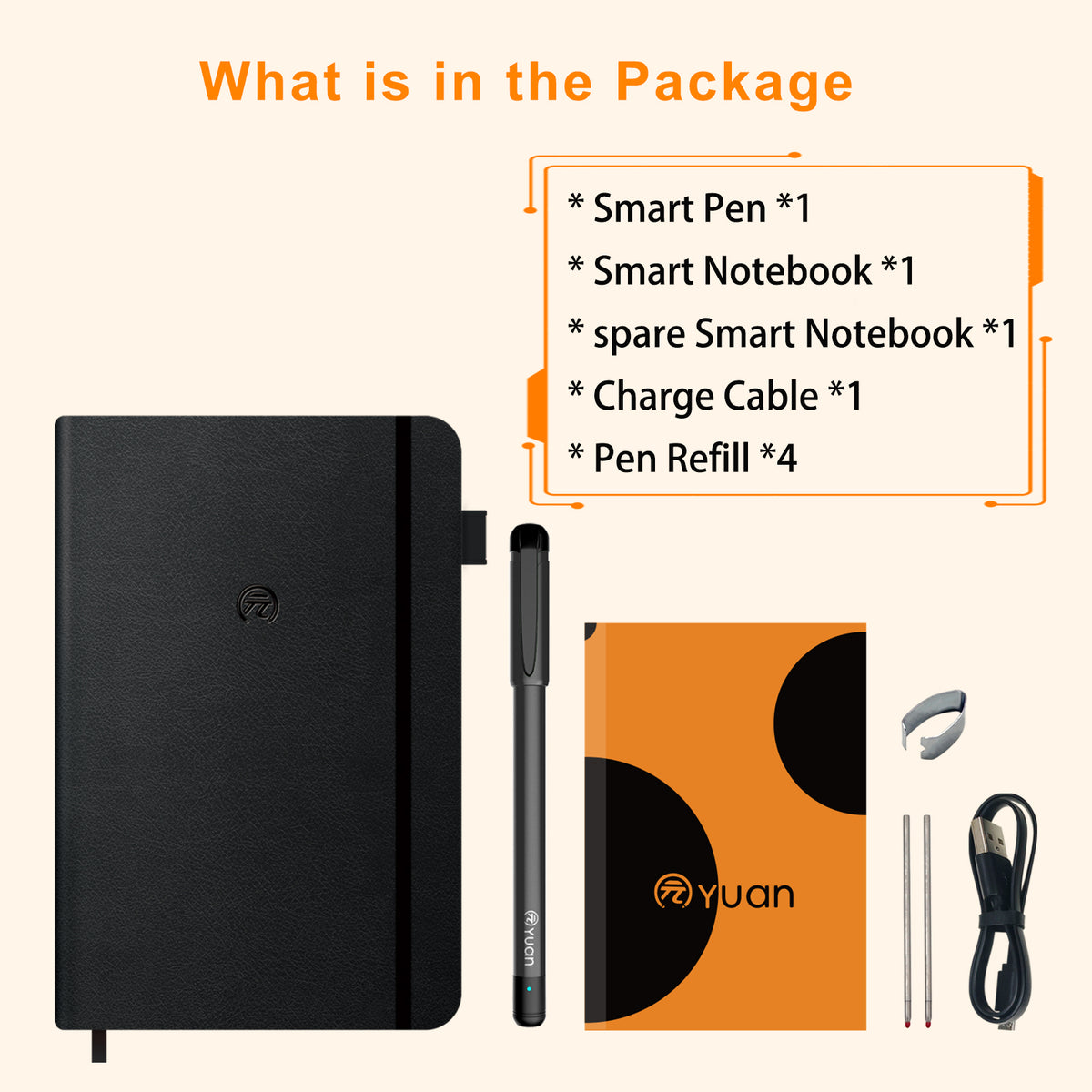 Digital Sync Pen with Notebook, Smart Writing Set for Note Taking Black