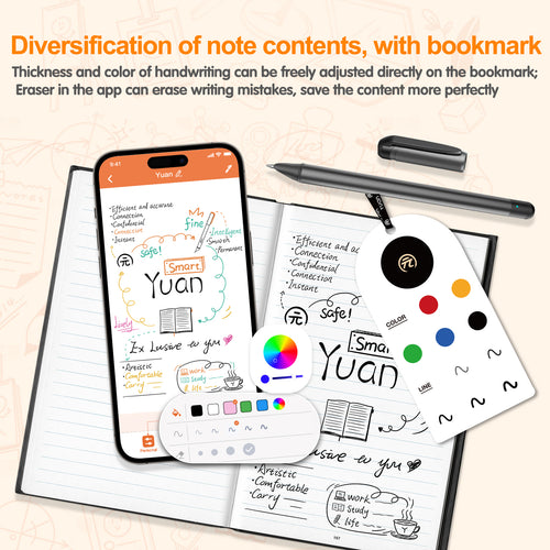 Digital Sync Pen with Notebook, Smart Writing Set for Note Taking Black