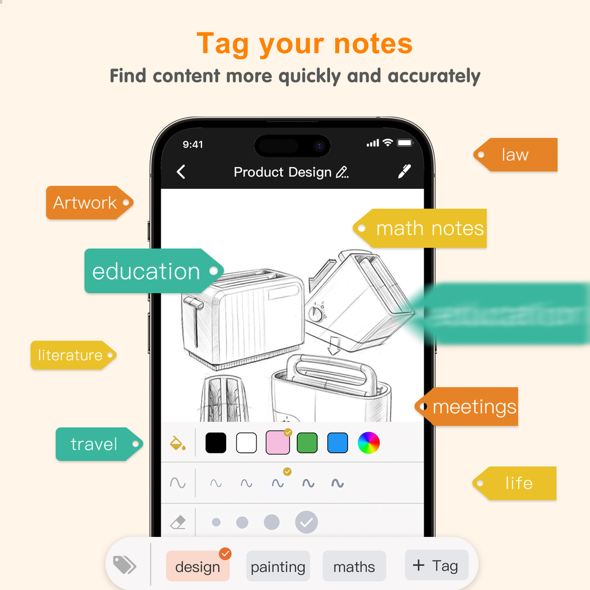 Digital Sync Pen with Notebook, Smart Writing Set for Note Taking Black